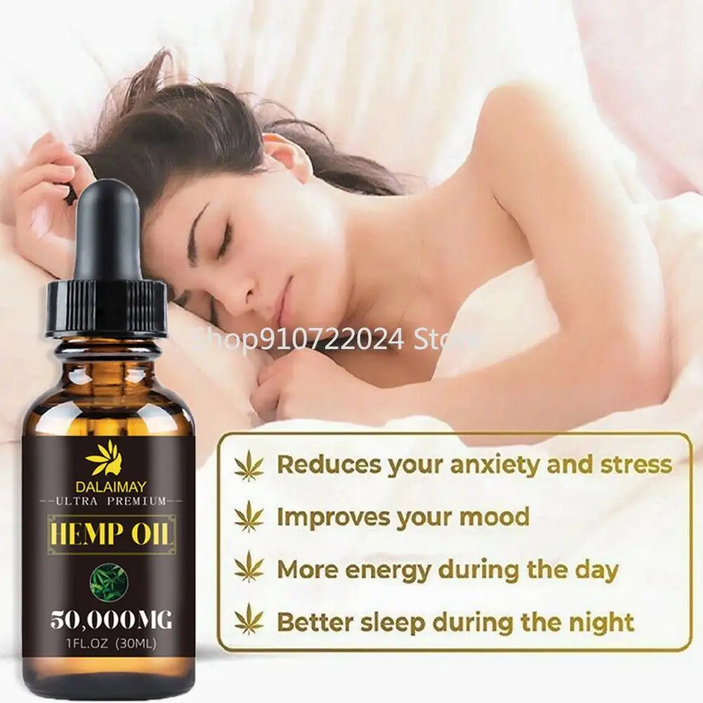 50000mg Organic Hemp Seed Oil Anxiety Stress Relief Improve Sleep Soothing Fatigue Facial Body Care Essential Oil Free Shipping