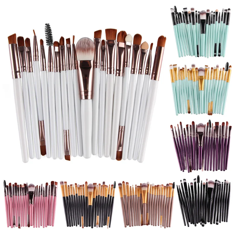 

20 Makeup Brushes Set Cosmetic Powder Eye Shadow Foundation Blush Eyeliner Eyelash Blending Beauty Make Up Brush Tool Kit