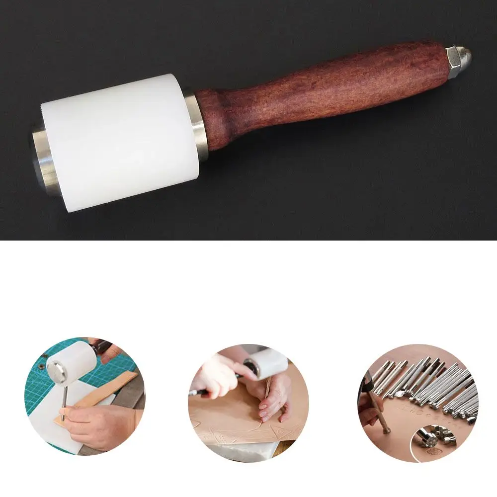 

Leather Craft Carving Hammer Wooden Handle Nylon Mallet Punching Cutting Tools For Stamping Sew Leather Cowhide