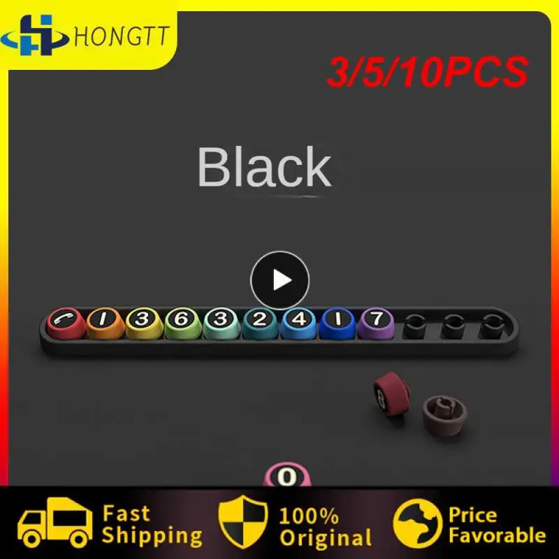 

3/5/10PCS Rotation Feel Number Plate Aluminum Alloy Parking Aid Number Car Parking Card High Temperature Exposure