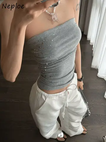 Neploe Однотонные майки из полиэстера и хлопка