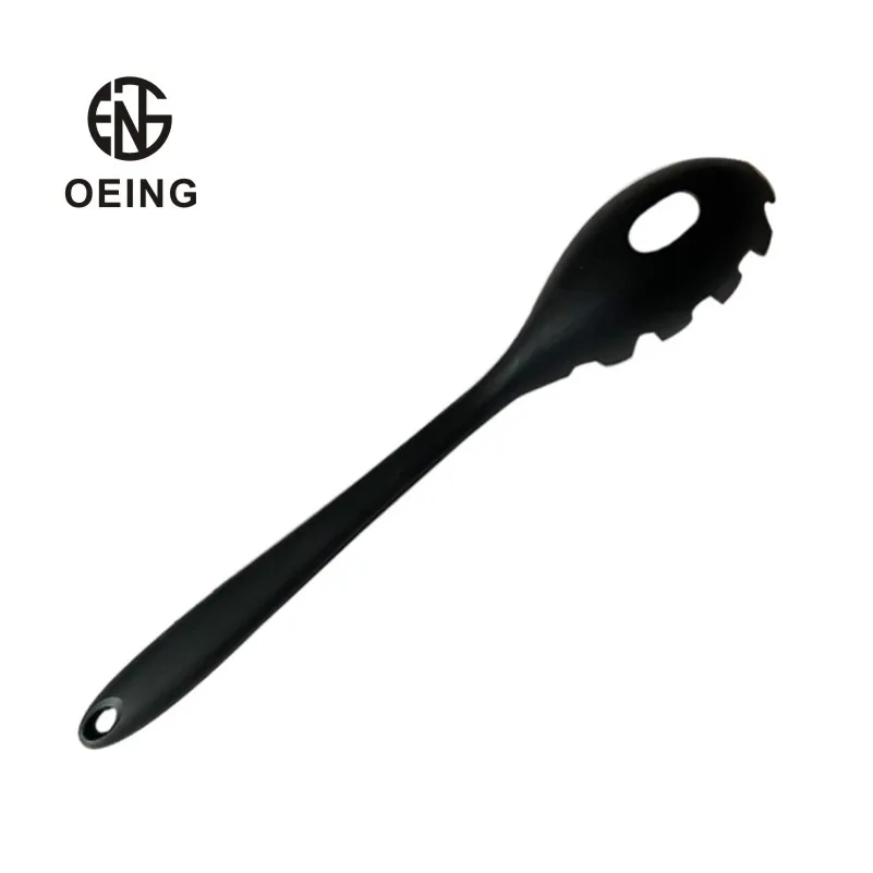 

Ложка-лапша из пищевого силикона, безопасный материал, чёрная нейлоновая ложка-скелет, кухонные приспособления для приготовления пищи на к...