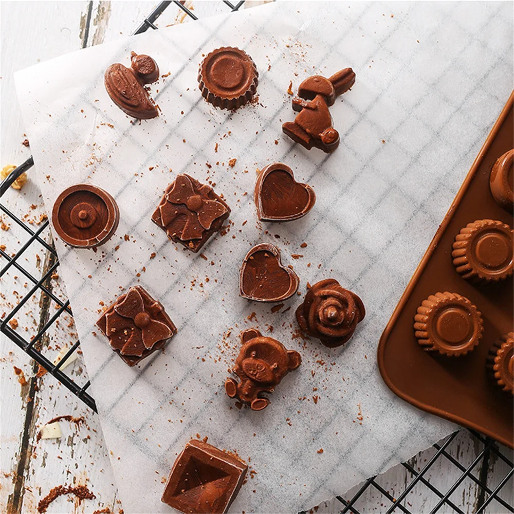 

24 Cavity Square Blocks Silicone Mould 3d Diy Chocolate Cake Baking Gadgets Rabbit Easter Decorative Tool Kitchen Accessories