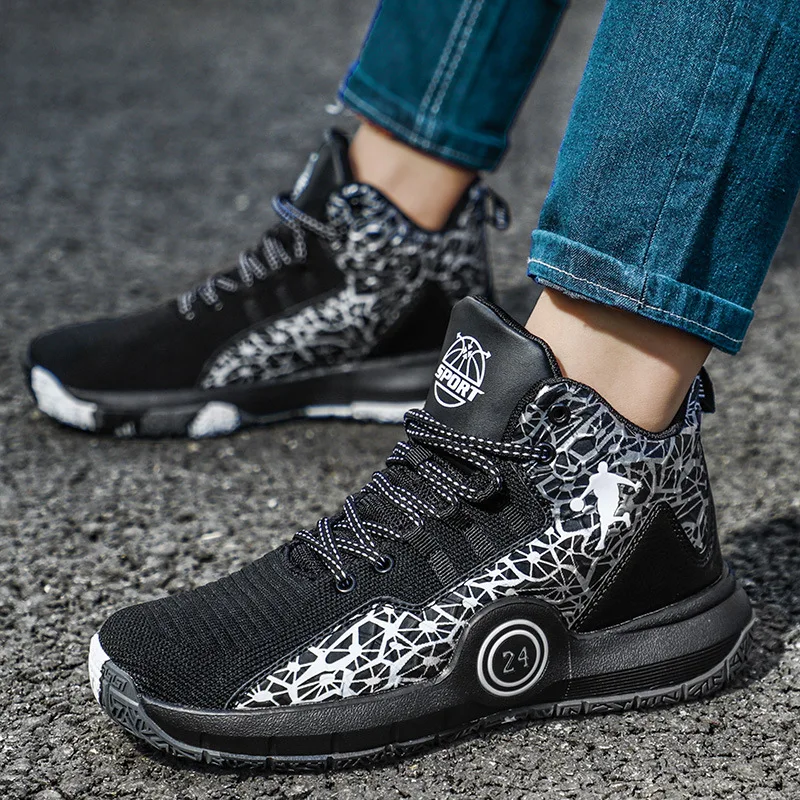 

Male Sneakers Large Lightweight High Top Kobe Basketball Shoes Venom Student Sports Big Children's Parent-child