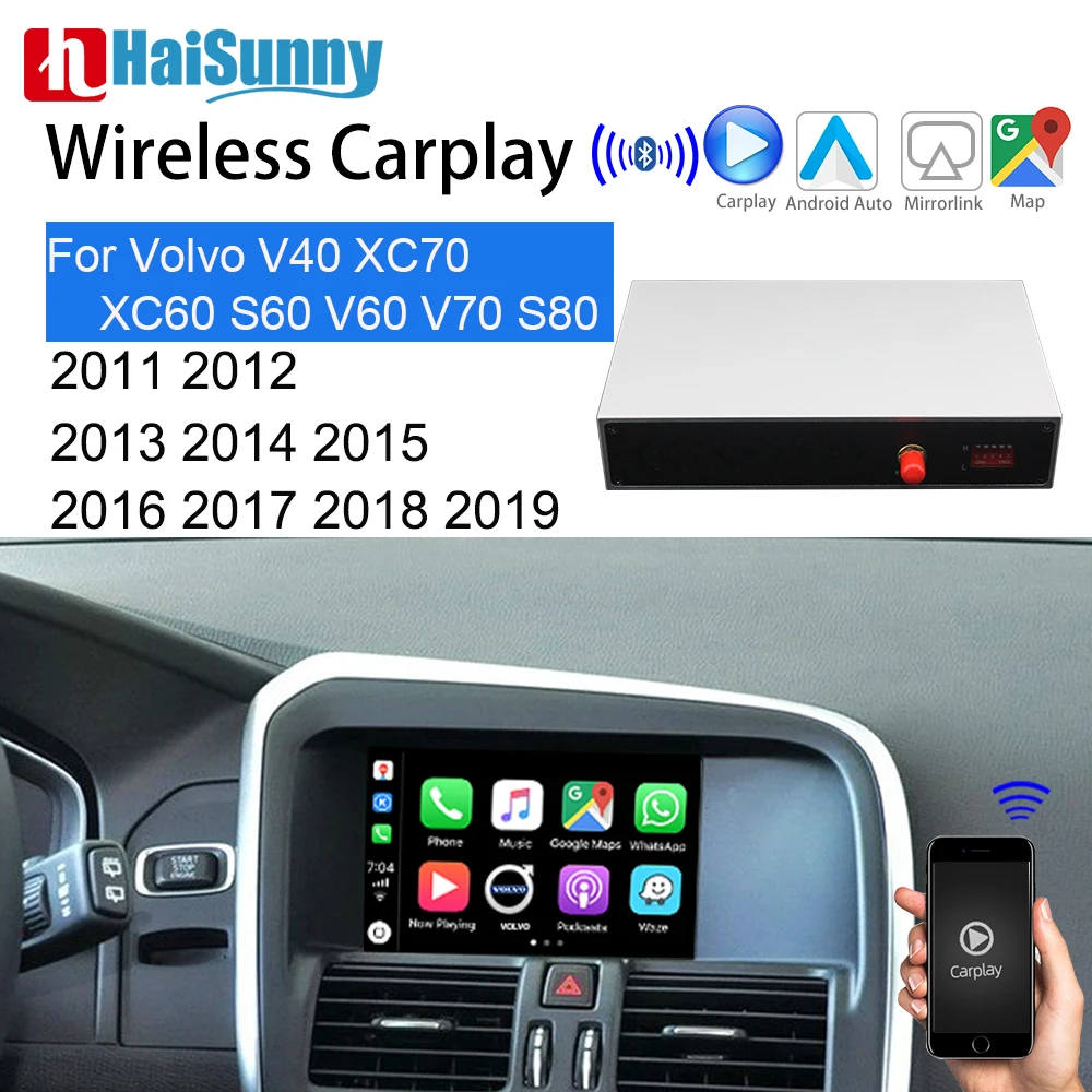 

Беспроводной автомобильный декодер CarPlay Android для модификации модуля Volvo V60 XC60 S60 V40 XC70 V70 S80 2011-2019 адаптер зеркального отображения