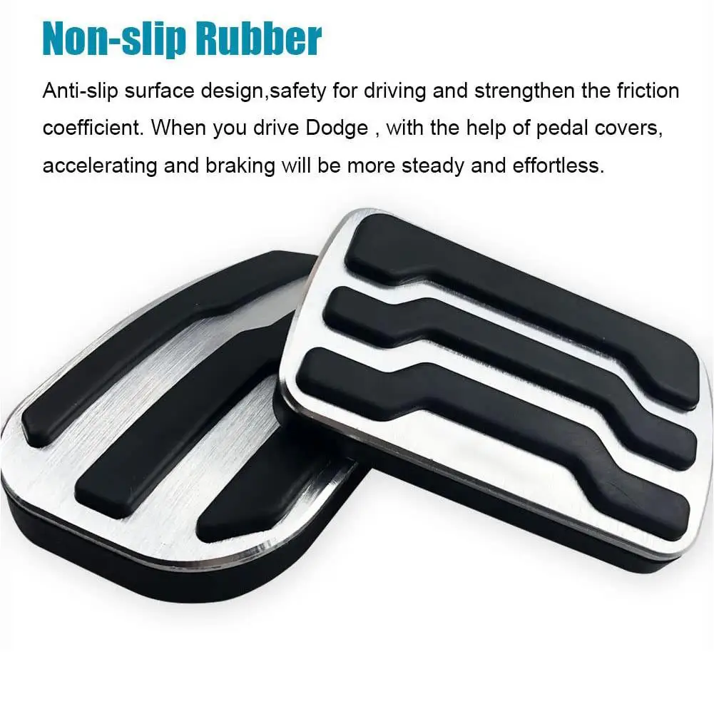 

2PCS Anti-Slip Aluminum Brake Gas Pedal Pads No Drilling Auto Accelerator Pedal Covers Compatible For F150 2015-2020 Wholesale