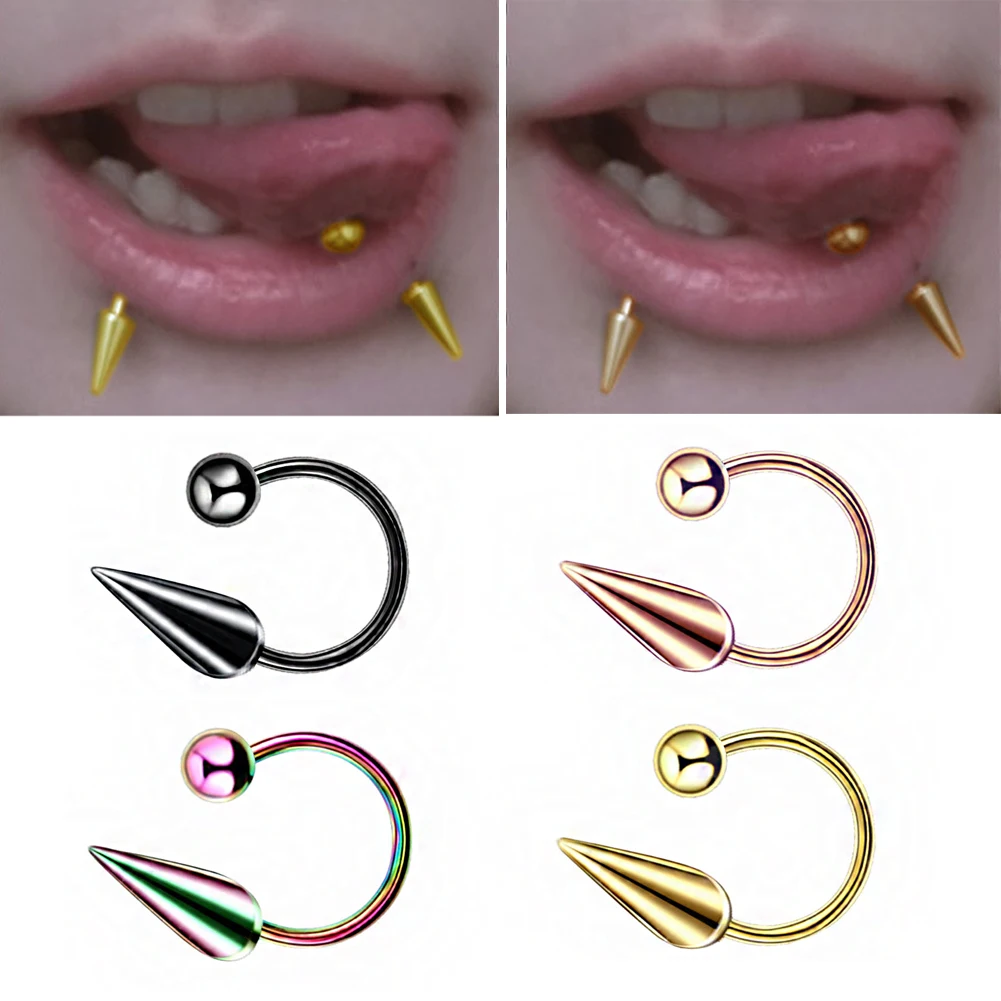 

1 Pcs Hoop Earrings Smiley Nose Ring Septum Real Piercing Bar Ear Cartilage Tragus Helix Lip BCR Circular Barbell Jewelry