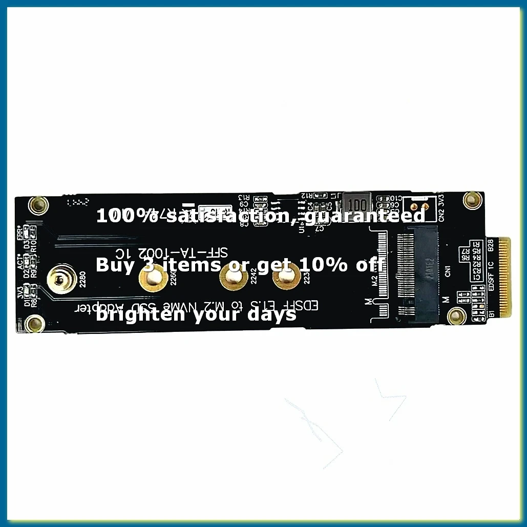 Фото Карта-удлинитель PCIe X4 5.0 NVMe для M.2 SSD, адаптер EDSFF 4C+ E1.S для карт M.2 NGFF Key M (2230) 22мм X 80мм NVMe №1