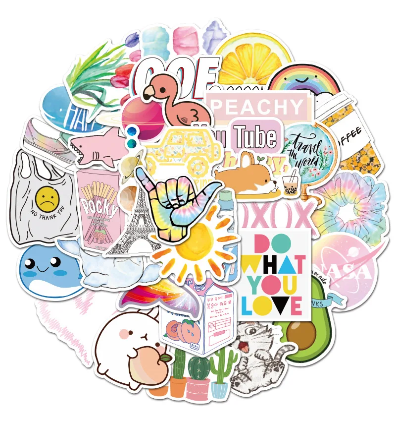10/35/50PCS Pack Cute Cartoon Kawaii Sticker Vintage Stickers Stationery Beautiful Hand Account Laptop Aesthetic Girl Notebook images - 6
