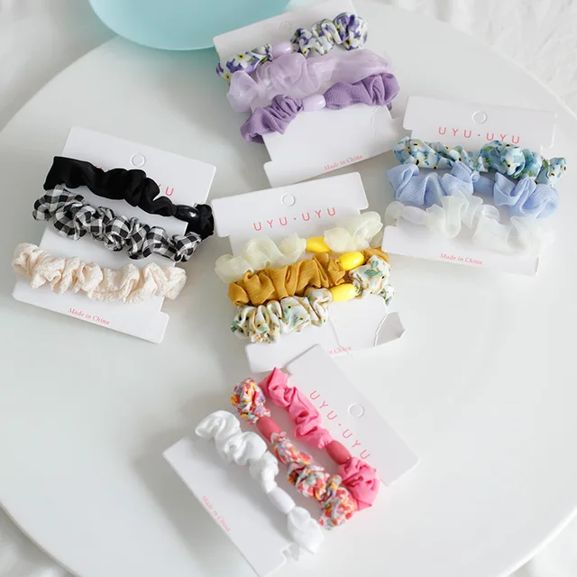 Sweet Broken Flowers Hair Ropes For Girl Organza Rubber Band Stretch Ponytail Holder Scrunchies Headress Hair Accessories 5