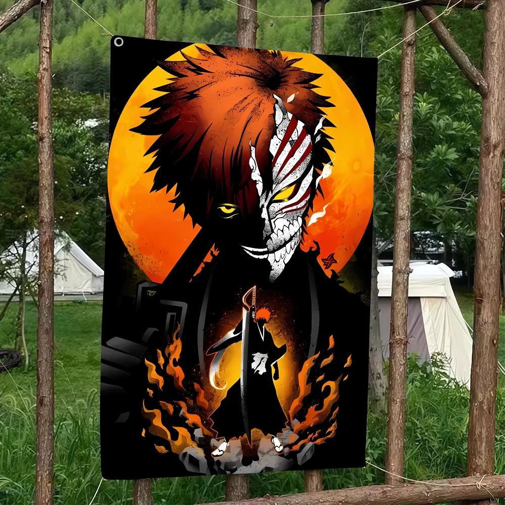 Фото B-bleach-h аниме l-Ichigo-o флаг для гостиной, настенный клуб, подвесной домашний декор в общежитии, художественный гараж, бар, живое украшение, баннер №3