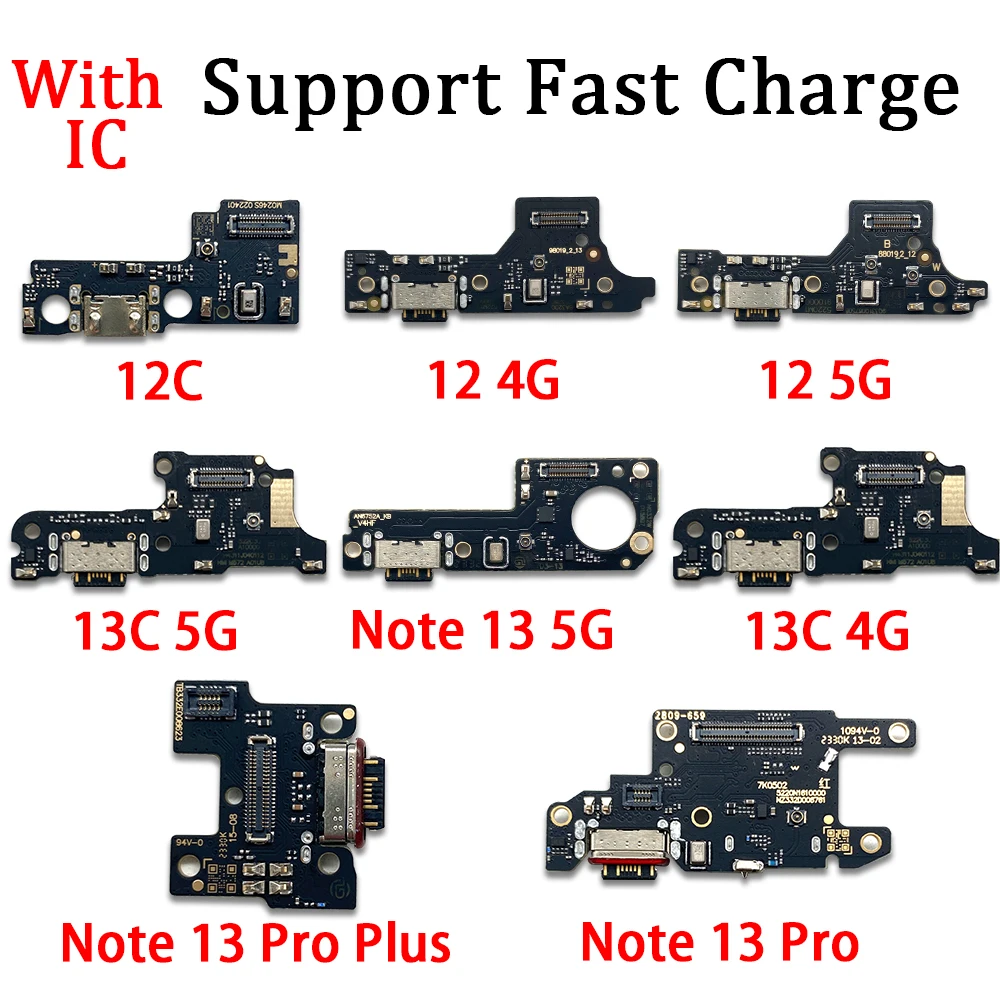 Фото Для Xiaomi Redmi 12C 13C 12 4G 5G Note 13 Pro Plus USB-разъем для зарядного устройства, док-станция, порт для зарядки, микрофон, гибкая быстрая зарядка №1