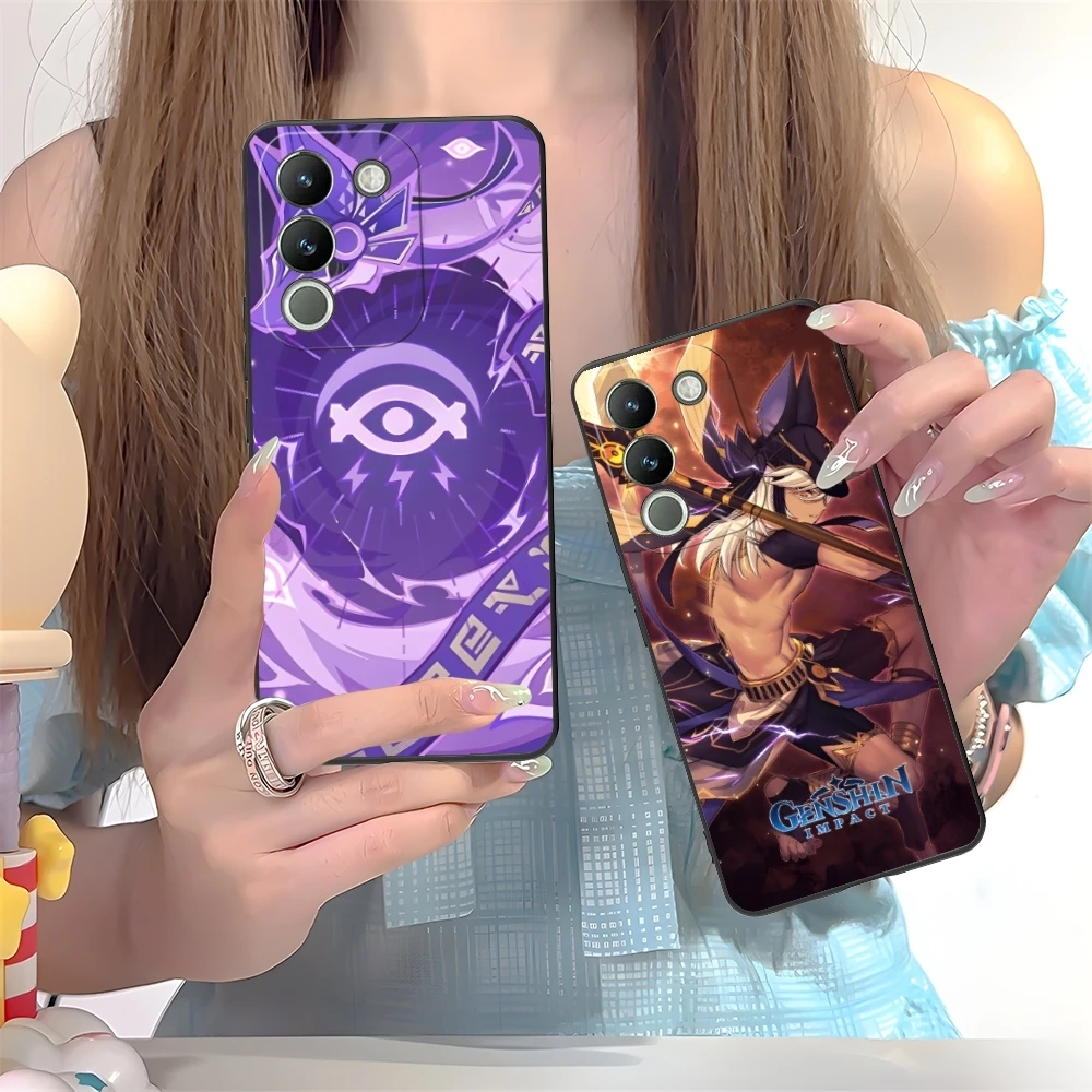 Чехол для телефона Genshin Impact Cyno черный мягкий чехол VIVO Y95 Y93 Y31 Y20 V19 V17 V15 Pro X60 NEX