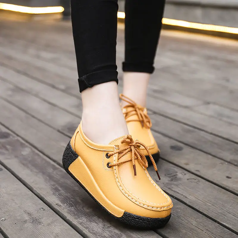 Designer Red Tassel Ballet Flats Platfrom Mom Wedge heels Loafers Brand Oxford Shoes Thick Bottom Girls Leather Moccasins