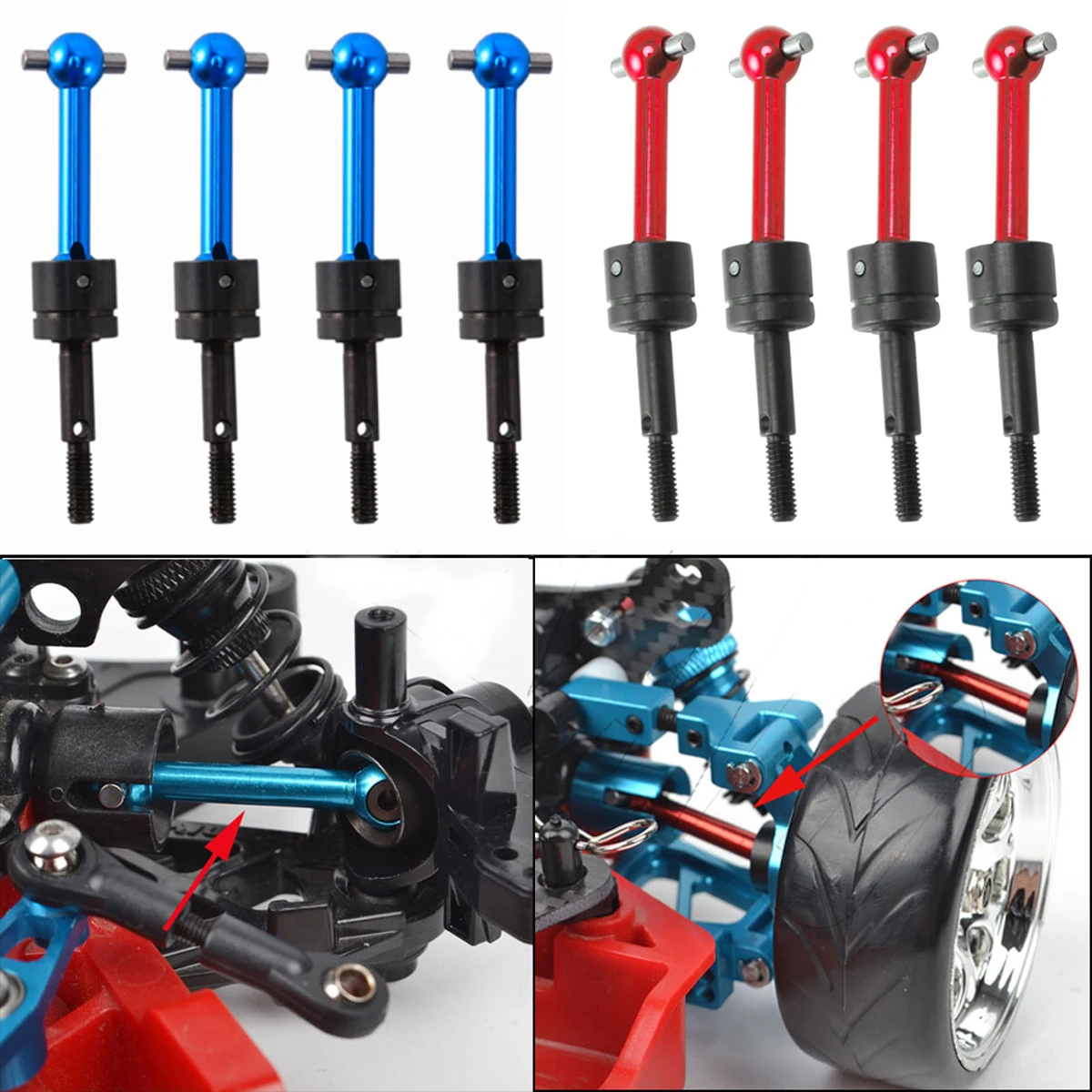 

2pcs 4 Pcs Metal Universal Drive Shaft CVD 53792 for Tamiya TT-01 TT01 TT-02 TT02 TA04 1/10 RC Car Upgrade Parts