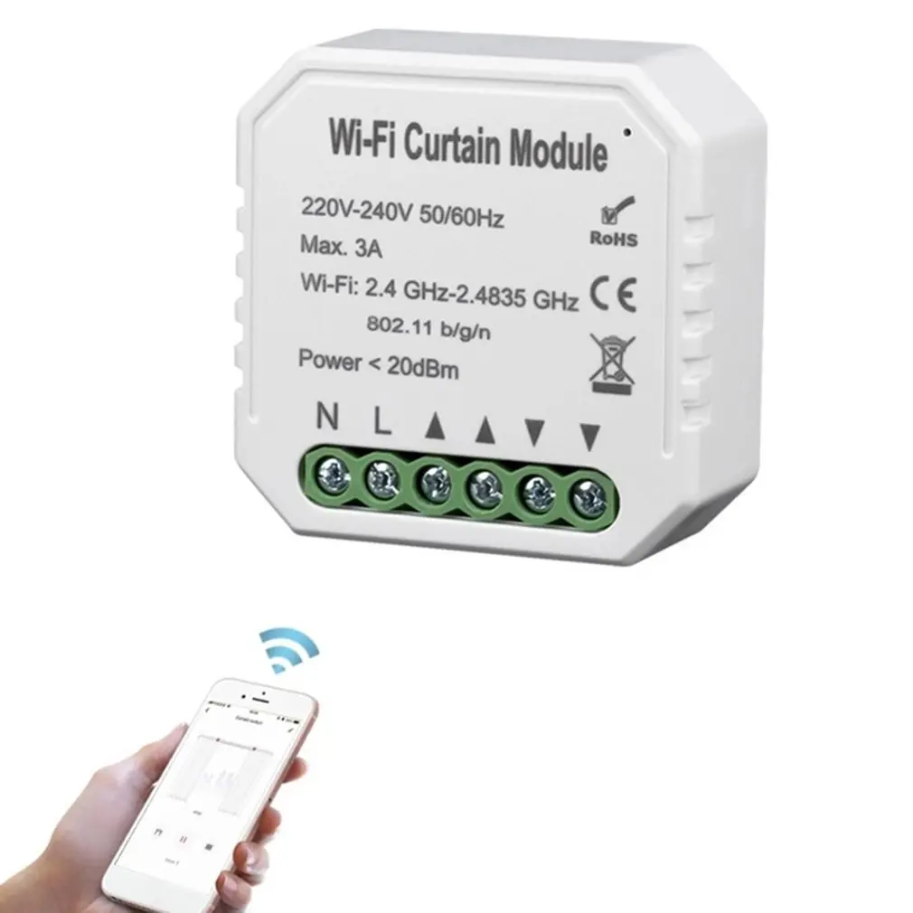 

WiFi RF Smart Curtain Module Switch for Electric Roller Shutter Motor Wireless Remote Control Work with for Alexa Google Home
