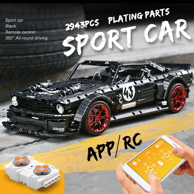 

13108 высокотехнологичный автомобиль, совместимый с 20102 Mustang Hoonicorn, конструктор с функцией двигателя, Детская Игрушечная модель автомобиля