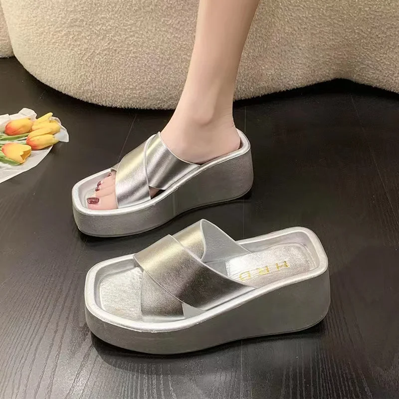 

Female Shoes on Sale 2023 High Quality Modem Slippers Women's Slippers Summer Casual Slippers Women Square Toe Ladies Slippers
