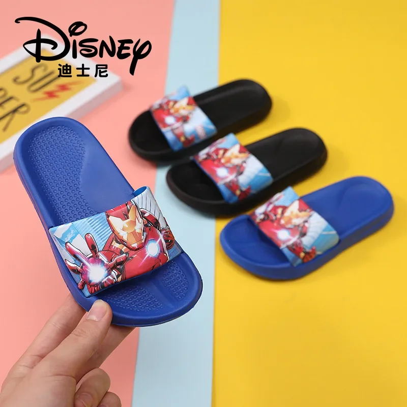 

Disney New Iron Man Cartoon Boy Slippers Non-slip Indoor Bathing Home Wear Outdoor Beach Shoes