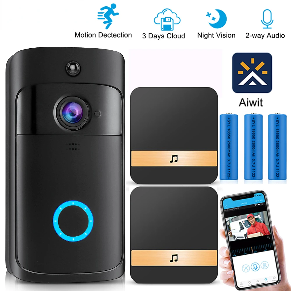 WiFi Video Doorbell Smart Home Door Bell Camera Wireless Call Intercom With Chime Night Vision Door Bell Ring for Phone Genuine