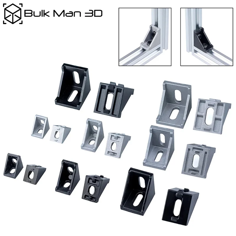 1/2/4/10 шт. 2020 2028 2430 3030 3040 4040 4545 6060 8080 9090, литой угловой кронштейн, фитинги, угловой разъем для алюминиевого профиля