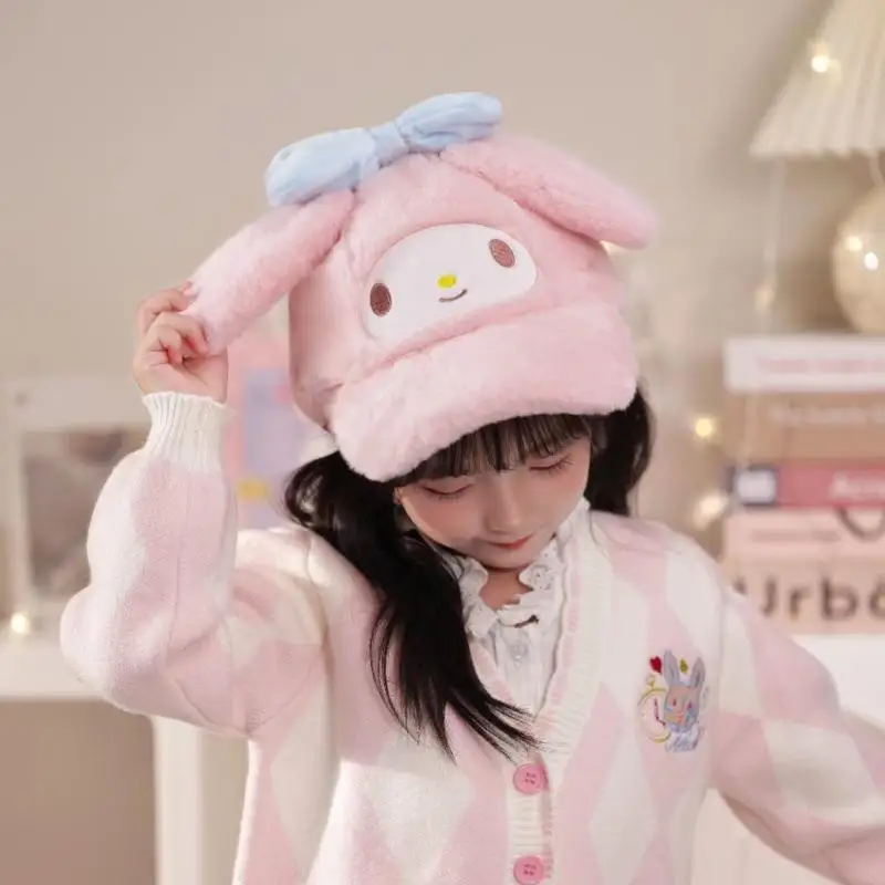 

Аниме Kawaii Sanrio Kuromi My Melody Cinnamoroll Y2K мультяшная детская бейсболка Осень-Зима Новая Универсальная Кепка подарок
