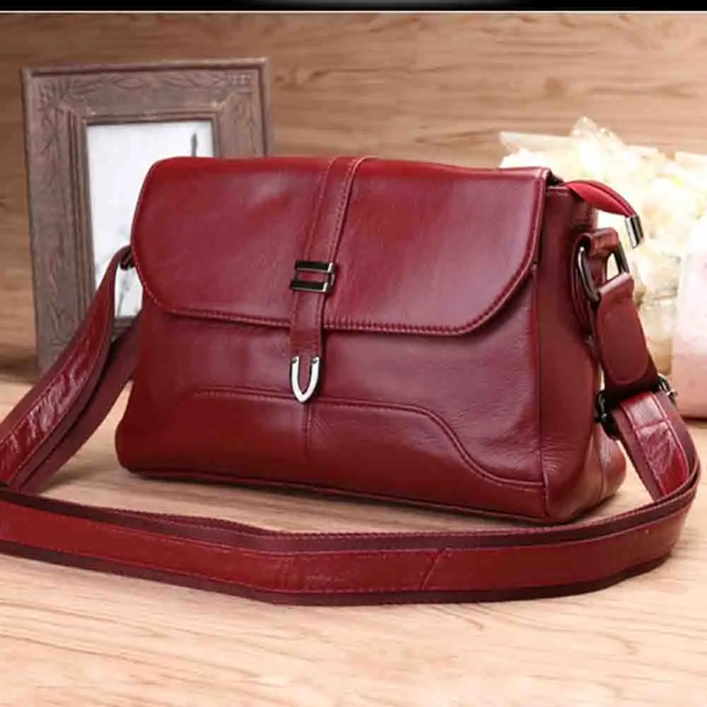 

Motingsome Vintage Leather Messenger Bag for Women Luxury Cowhide Daily Bag Clutches Large Handbag and Purses 2023 New
