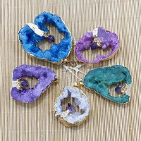 natural stone irregular shape crystal pendant power stone healing stone pendant amethyst charm jewelry diy necklace women gift