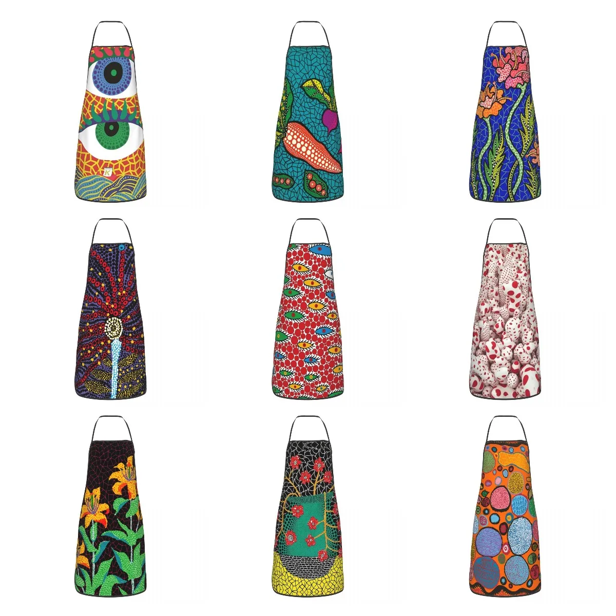 

Фартук Eye On The Ocean Yayoi Kusama для женщин и мужчин, унисекс, нагрудник, абстрактная живопись, Кухонный Фартук для приготовления пищи, шеф-повара