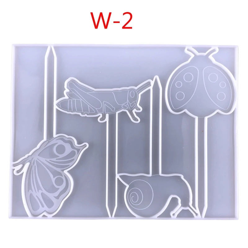 

N58F Plants Tag Resin Mold Insect Tag Silicone Epoxy Mold Silicone Kindergarten Garden Tag Seed Potted Herbs Flower Tag