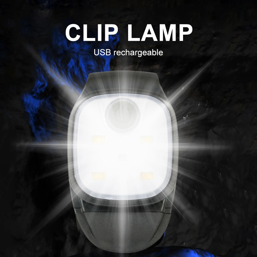 Clip type 4 modes headlamp outdoor tools headlamp multi-function night driving flashlight back lamp