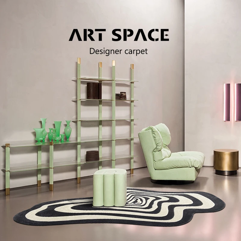 

Living Room Carpet Irregular Line Shape Fluffy Plush Warm Anti-skid Bedroom Sofa Rugs Fashionable Coffee Table Mats Custom Size