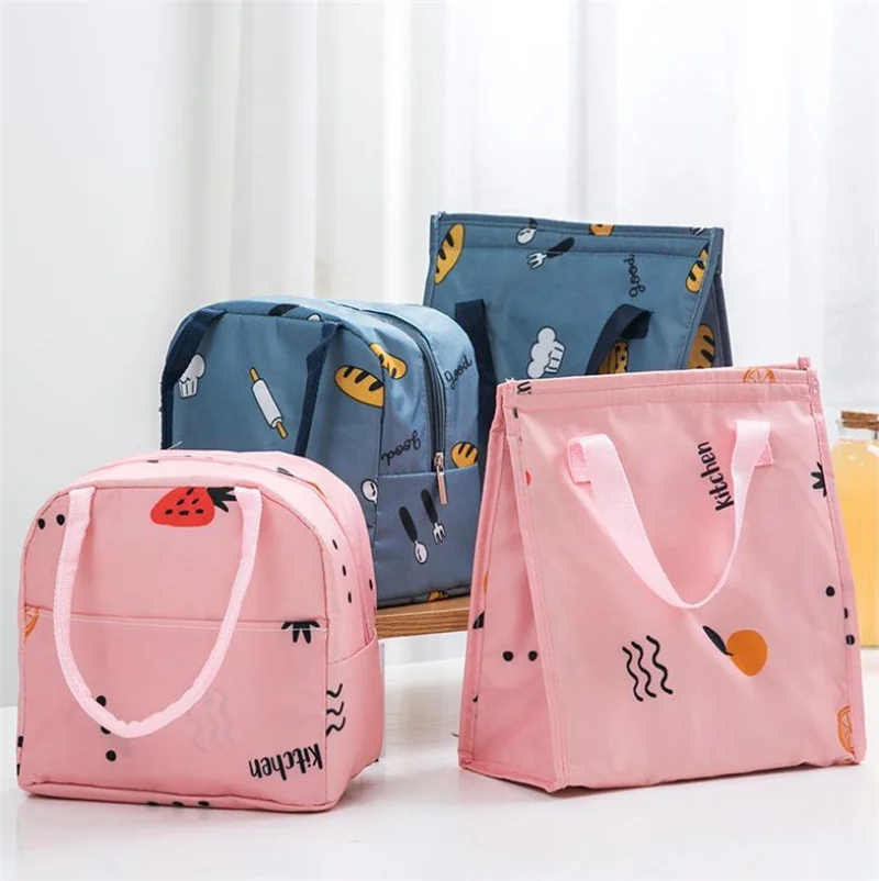 

Large Capacity Thermal Lunch Bag, Tableware/Fruits Printing Leakage-Proof Storage Pack