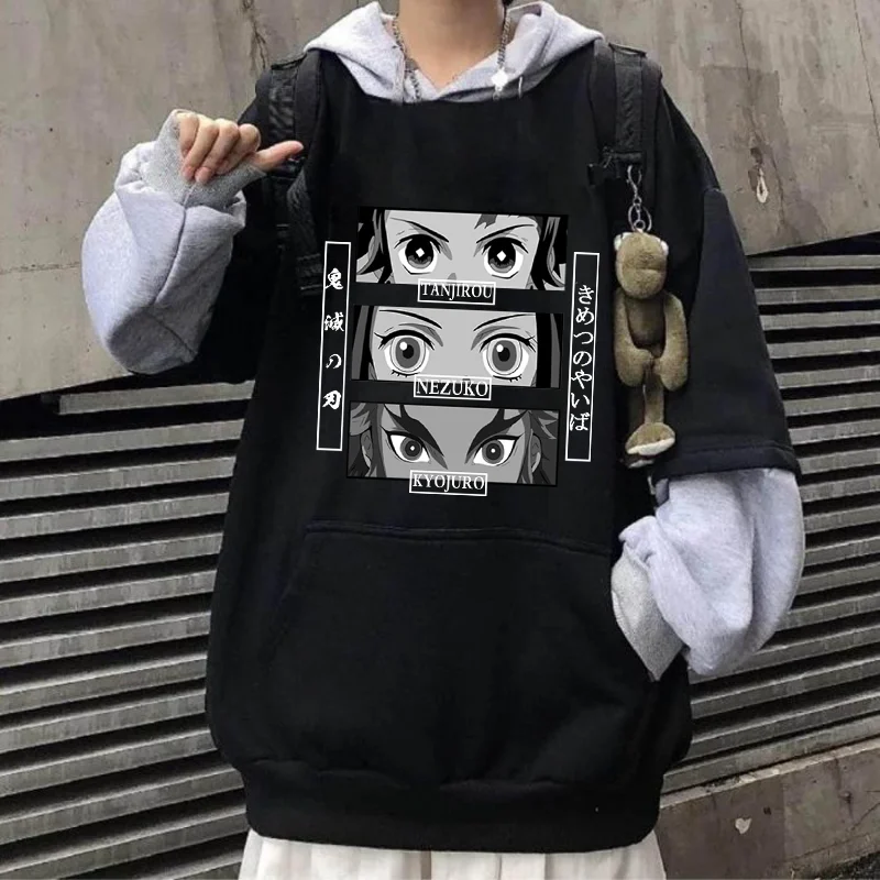 

Толстовка с капюшоном для мужчин и женщин, Аниме Толстовка с капюшоном, рассекающий демонов, одежда для отдыха, киметасу, нет, айба, кудри, ре...