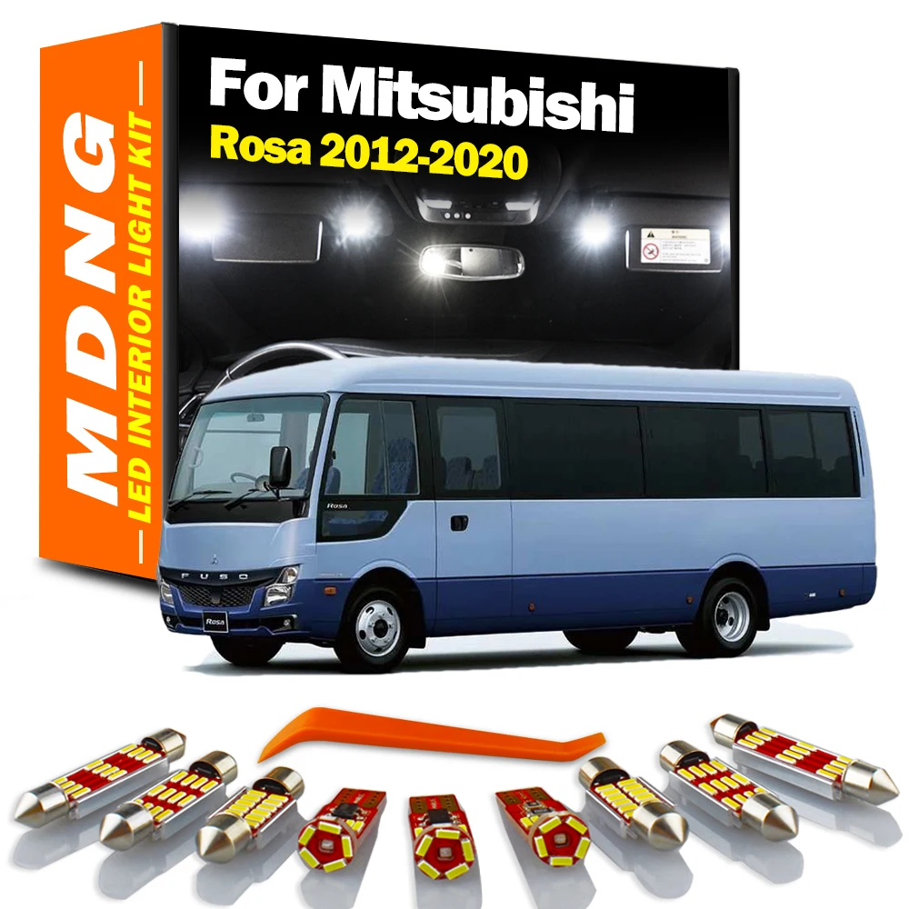 

MDNG 10 шт. для Mitsubishi Rosa 2012, 2013, 2014, 2015-2016, Фотокарта, купольсветильник, Автомобильный светодиодный фонарь