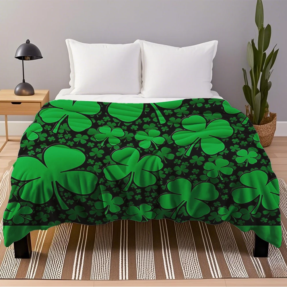 Фото Good A Shamrock Field for St Patricks Day Одеяло manta sofá: фланелевое одеяло, festa del papà regalo и Plaid de luxe №5
