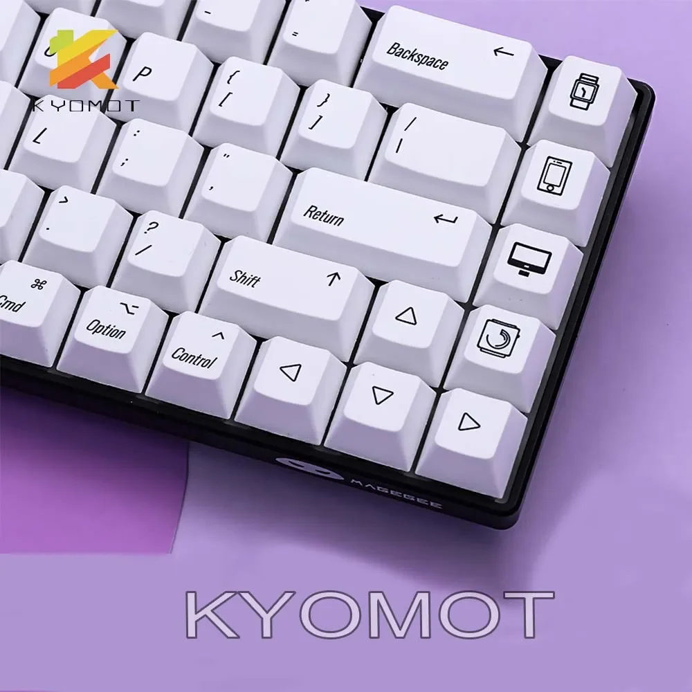KYOMOT 137-клавишные колпачки для клавиш Mac Apple White Style PBT Dye Sub Cherry Profile Keycap раскладки