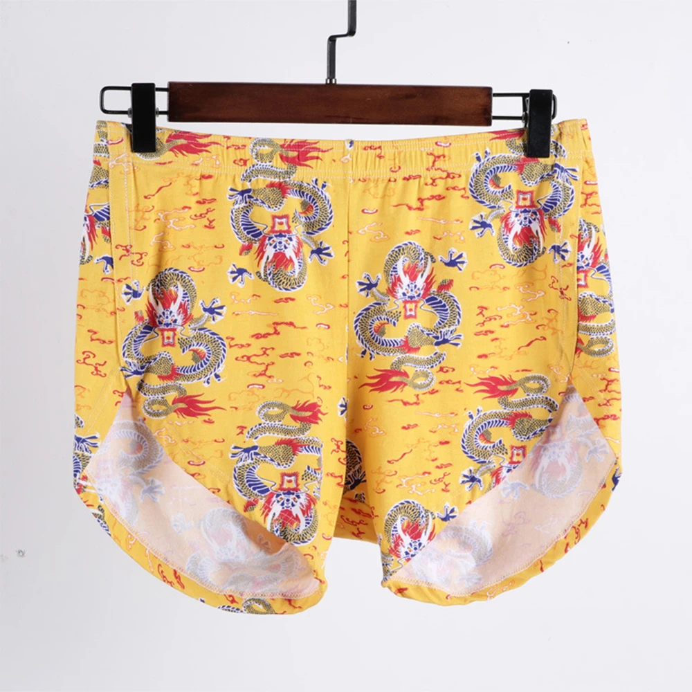 

China Dragon Printed Sleep Bottoms Mens Boxers Short Underwear Cotton Comfortable Soft Loose Arrow Pants Breathable Sleepwear