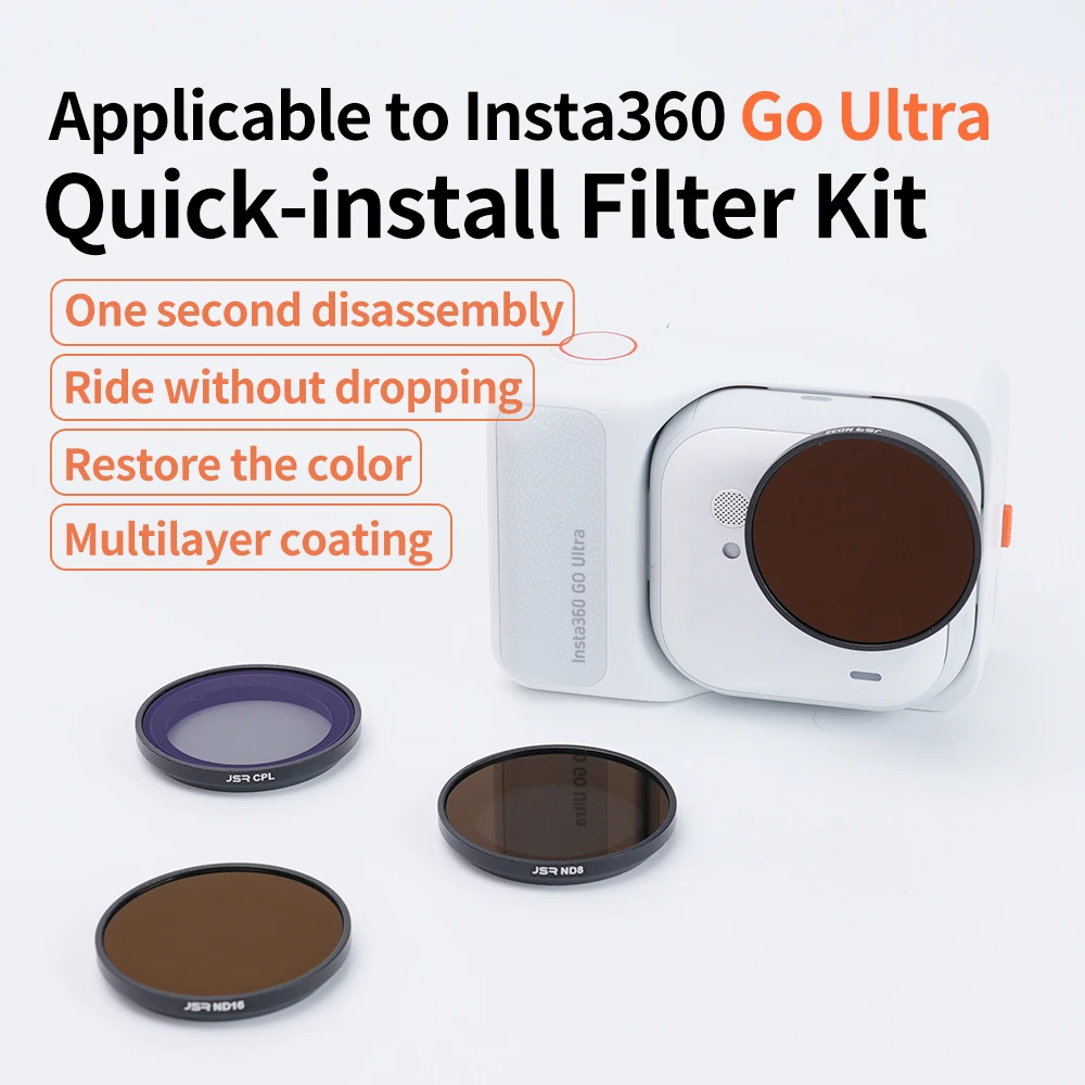 Фото Набор фильтров для камеры Insta360 GO Ultra: UV, CPL, ND8/16/32/64, а также фильтр для создания эффекта тумана. Аксессуары для камеры Insta360 GO Ultra. №1