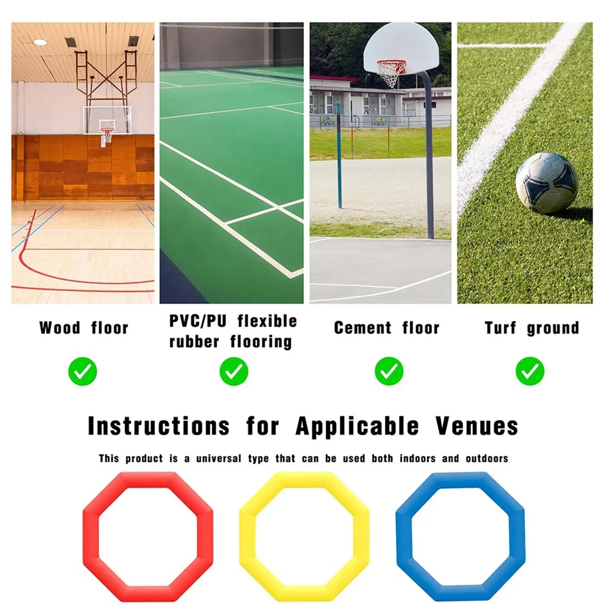 Фото Кольца для тренировки ловкости Gongto Youth Agility для спортивной подготовки, нескользящие кольца для скоростных тренировок по баскетболу, футболу, уличным танцам №5