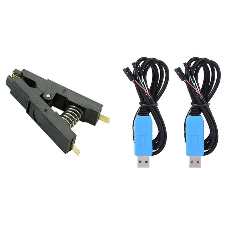 

1 х Зажим для тестирования программатора SOP SOIC 8 SOIC8 DIP8 DIP 8 SOP8 Pin и 2 упаковки отладочный кабель для Raspberry Pi USB программирования