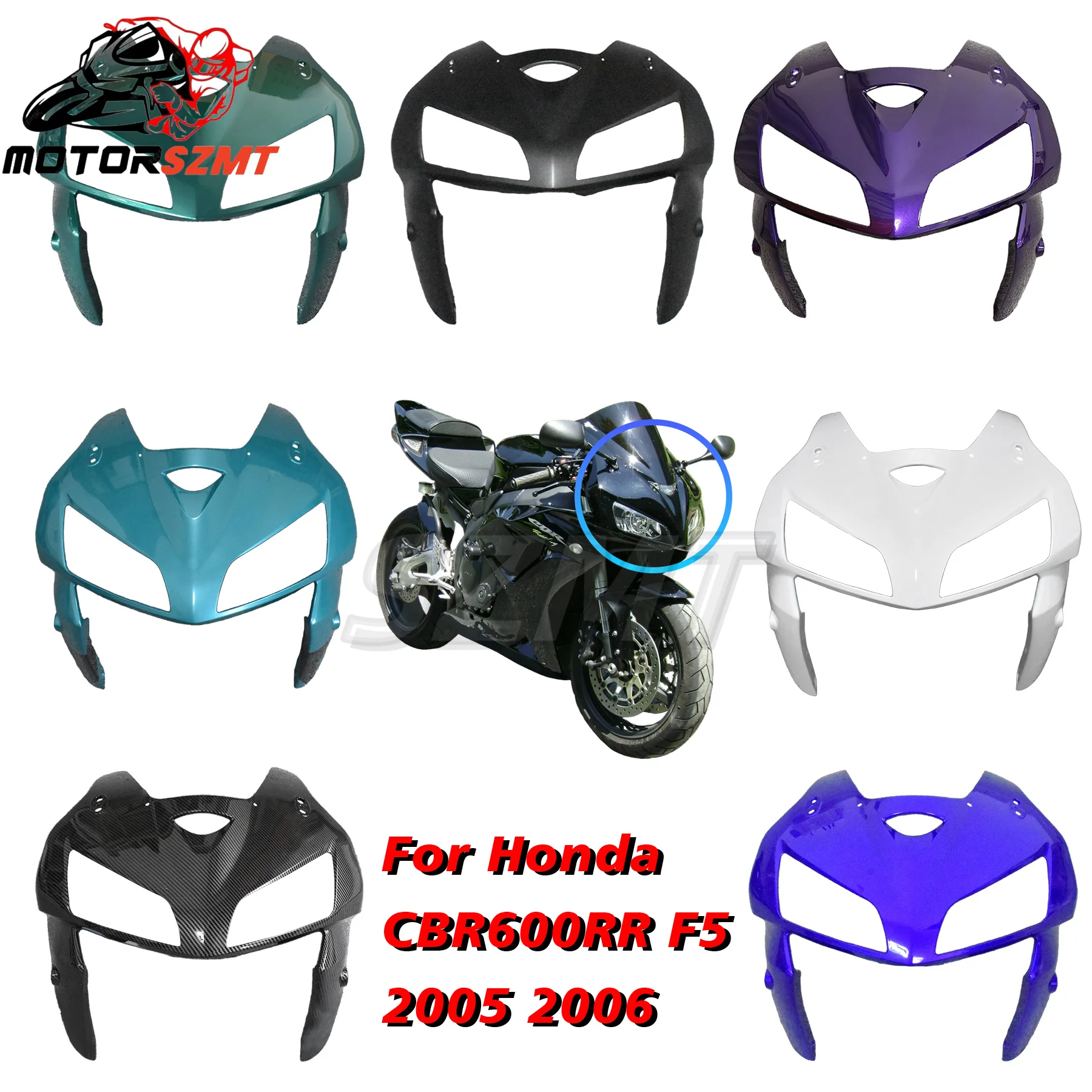 Фото Передняя защита, пластиковые детали для Honda CBR600RR F5 2005 2006, крышка передней фары, передняя носовая крышка фары, литая ABS №2