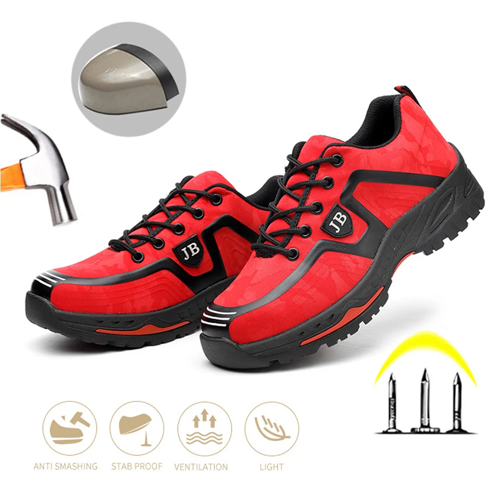 

Work Safety Shoes Summer Breathable Men's Mountaineering Safety Protective Work Sneakers Anti-Puncture Shoes Male Steel Toe Shoe