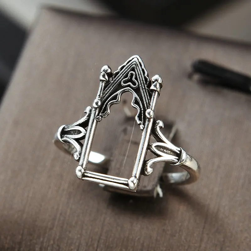 

Vintage Gothic Queen Castle Rings for Women Girls Adjustable Opening Retro Goth Castle Finger Ring Person Trendy Jewelry