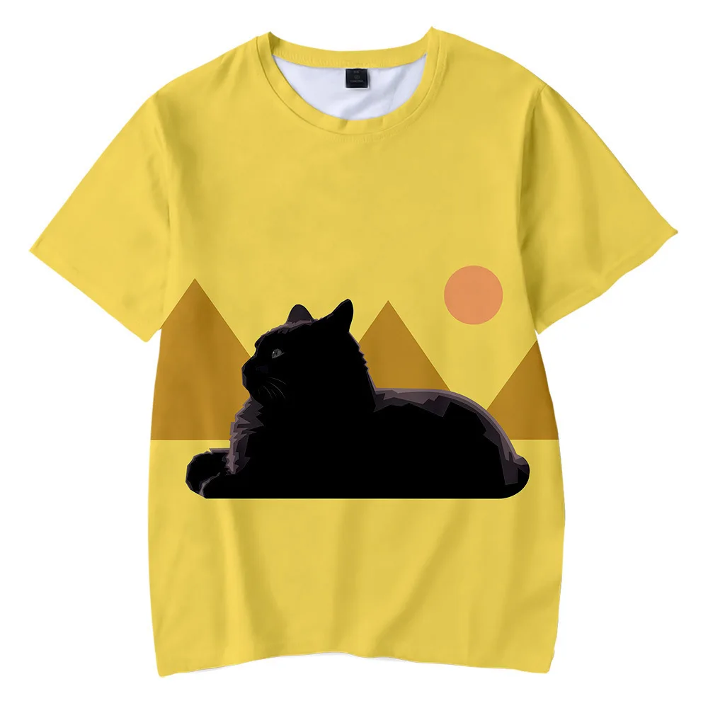 

Hot Sale 3D Cute Cat T-shirt Men Women Unisex Tops Cool Kids Animal Tees Summer Boys Girls Short Sleeve Casual Yellow t-shirt