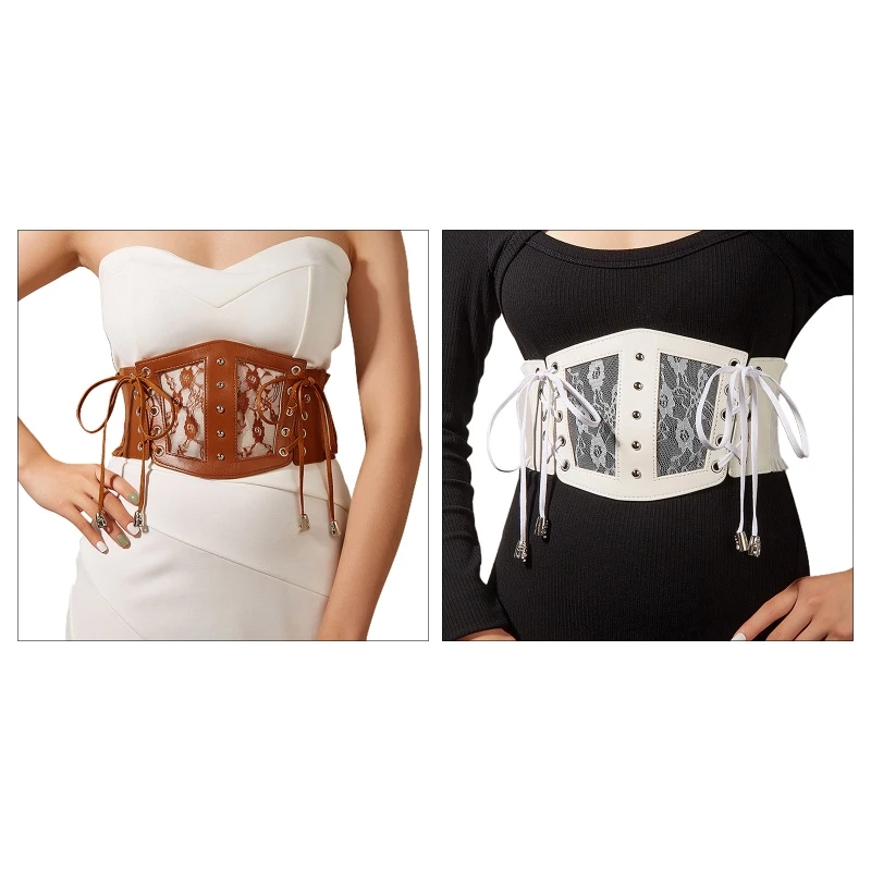 

Lace Corset Ruffle Edge Lace Flower Waist Strap for Women Banquet Elastic Tight High Waist Slimming Body Shaping Belt