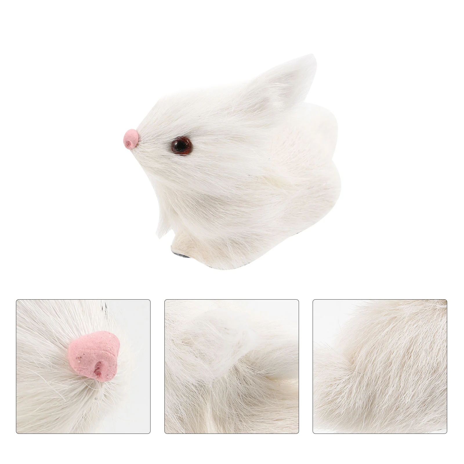 

2 Pcs Simulation Rabbit Statues Stuffed Toys Fluffy Adorable Figurines Furry Decors Plastic Child House Accessories Home