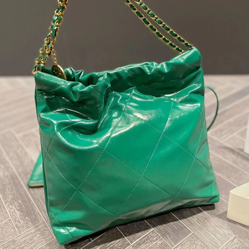 

2023 Роскошная модная простая женская сумка из натуральной кожи на цепочке, мягкая сумка-тоут из натуральной кожи, сумка для покупок на плечо