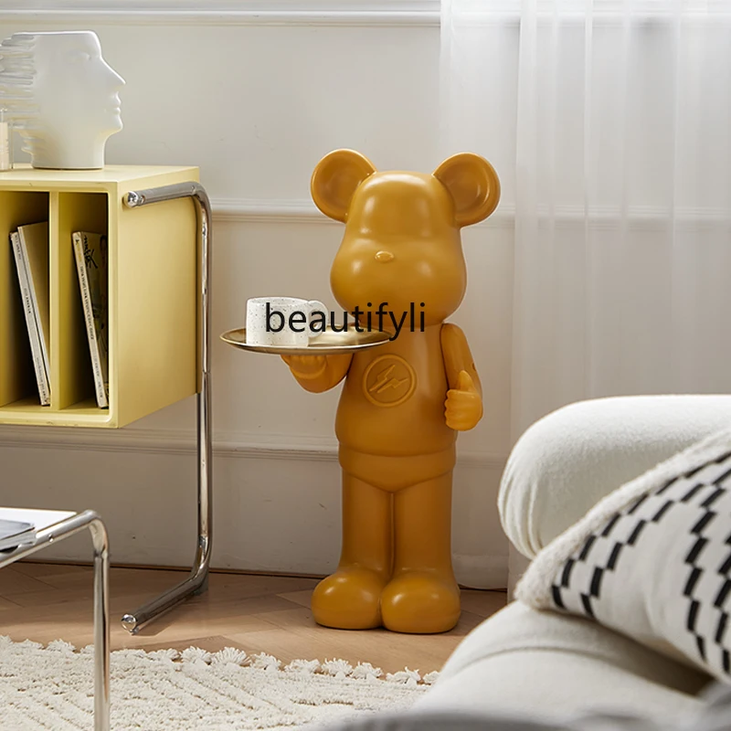 

Креативный прикроватный столик для гостиной zqCreative, современный минималистичный Маленький журнальный столик с медведем, прикроватный угловой столик с моделированием животных
