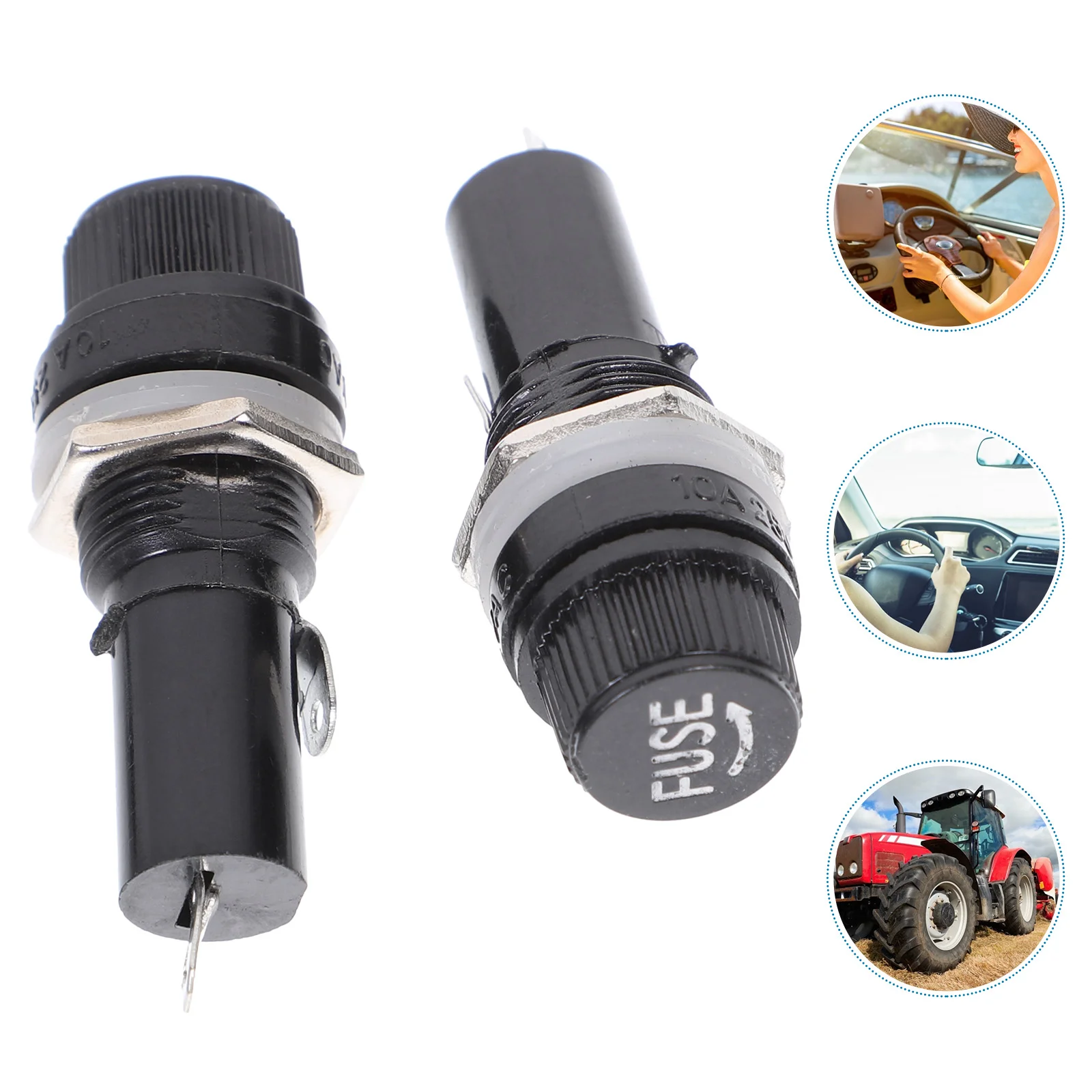 

Black Amp Fuse Marine Panel Flush Mount Holders 12v Fuel Parts Boat Fuses Sockets